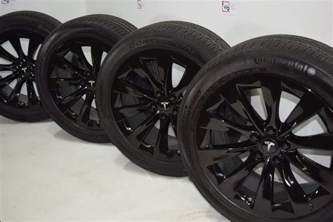 20″ TESLA MODEL X FACTORY WHEELS OEM RIMS TIRES Original GLOSS Black ...