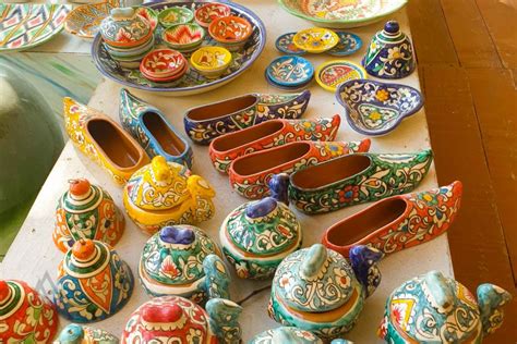 Uzbek ceramics are known for their traditional patterns and bright colors