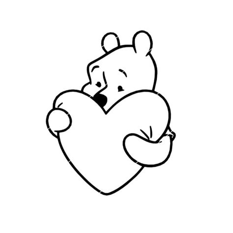 Winnie the Pooh Valentines Day Heart Png SVG Cricut Cut File Silhouette ...