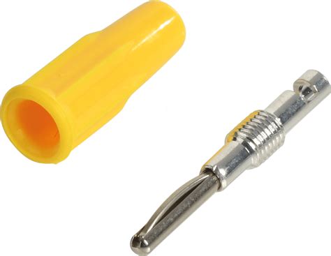 R921334000: Banana plug, 2 mm, solder connection, yellow at reichelt ...