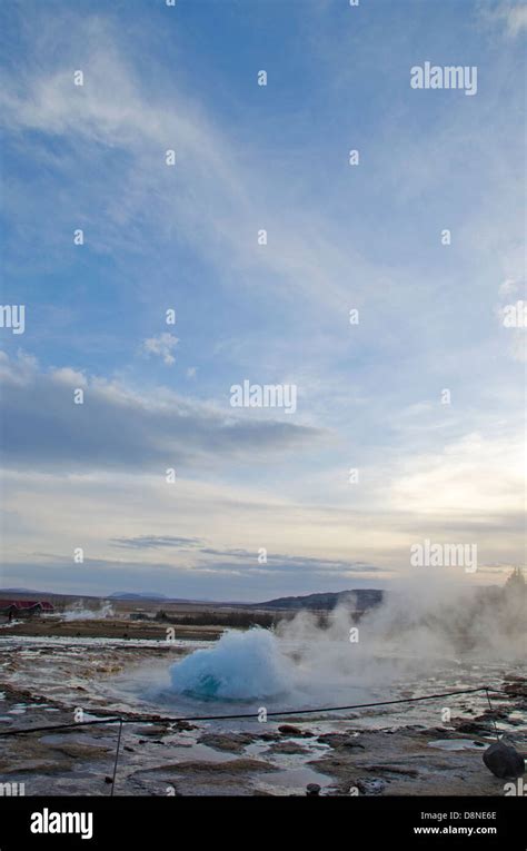 The Great Geysir erupting, Iceland Stock Photo - Alamy