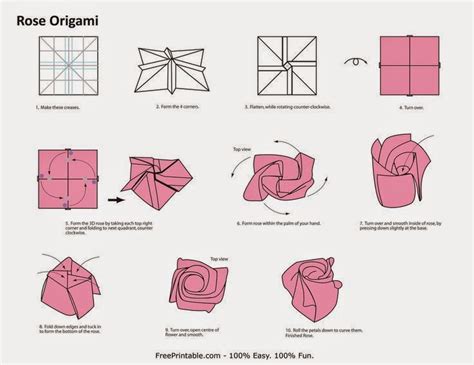 origami rose diagrams ~ instructions origami kids