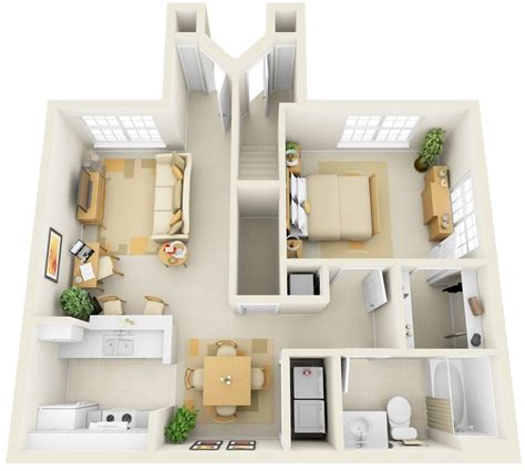 50 One “1” Bedroom Apartment/House Plans | Architecture & Design