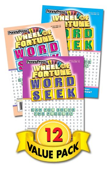 Wheel of Fortune Word Seek Value Pack-12 - Penny Dell Puzzles