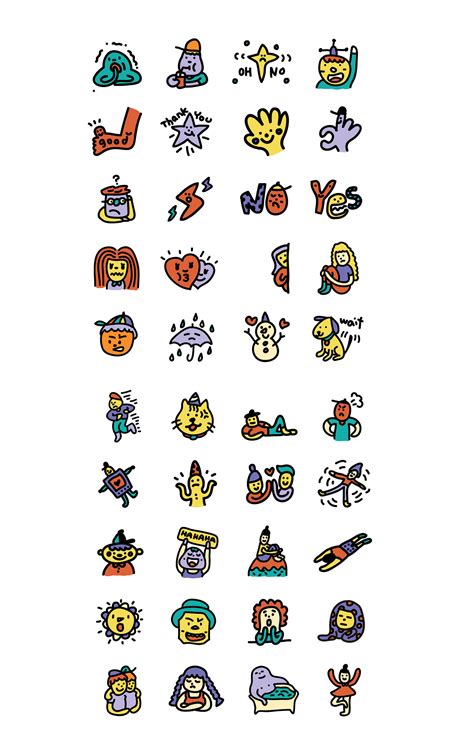 STICKER/ A set of 40 digital stickers for LINE App on Behance