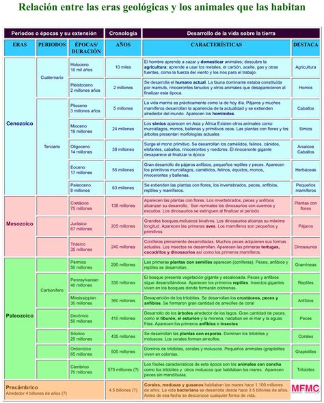 Eras geológicas y animales que las habitan | Historias, geografía y otras Artes