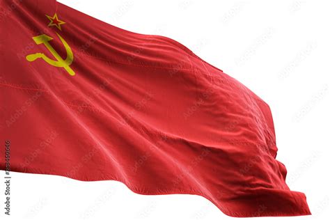 Soviet Union flag waving isolated white background 3D illustration ...