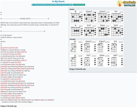 Chord: In My Room - tab, song lyric, sheet, guitar, ukulele | chords.vip