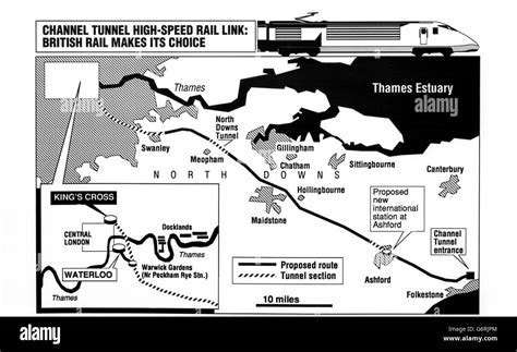 Channel tunnel map Black and White Stock Photos & Images - Alamy