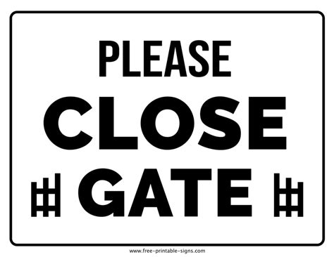 Printable Please Close The Gate Sign – Free Printable Signs