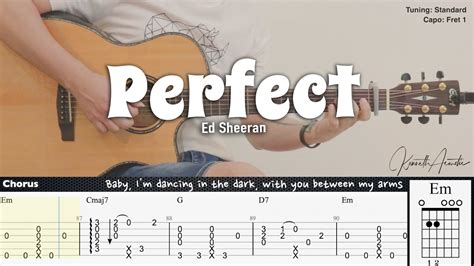 Perfect - Ed Sheeran | Fingerstyle Guitar | TAB + Chords + Lyrics - YouTube