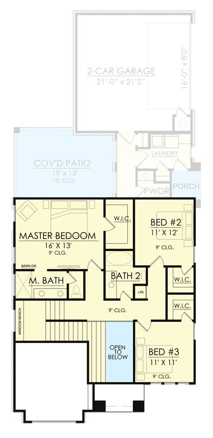 2200 Square Foot Transitional House Plan with Raised Study - 421507CHD ...