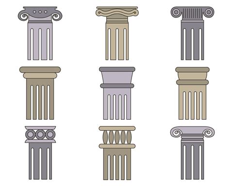 Pillars Collection On White Background Vector Art & Graphics ...