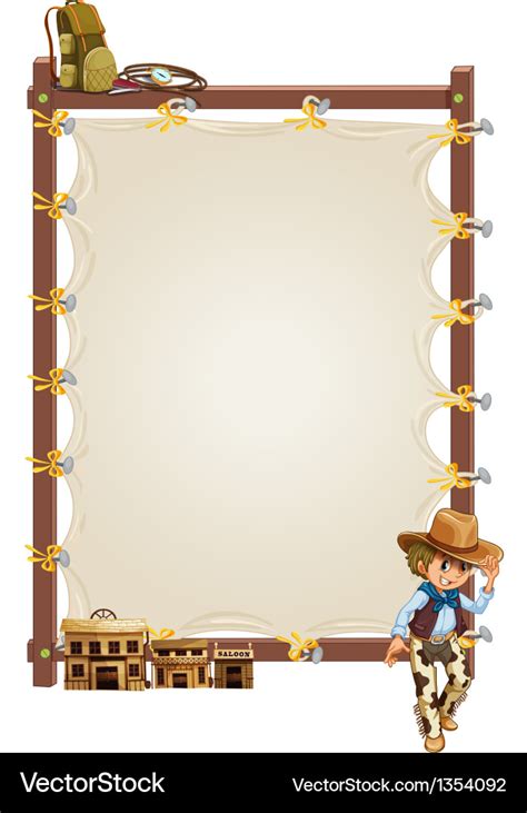 Cowboy border frame Royalty Free Vector Image - VectorStock