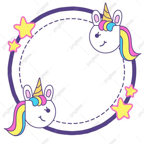 Unicorn Star Clipart Transparent Background, Cute Unicorn Border Png With Star Clipart Free ...