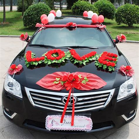 Artificial flowers,1 set/lot,wedding car decoration, red "LOVE ...