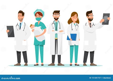 Set of Doctor Cartoon Characters. Medical Staff Team Concept Stock Vector - Illustration of ...