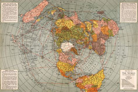 Buy Riley Creative Solutions 1943 Flat Earth World | Polar Azimuthal Equidistant Projection ...