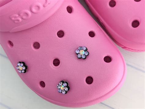 Light Purple Sparkly Crocs Charms Flower Shoe Charms Floral - Etsy