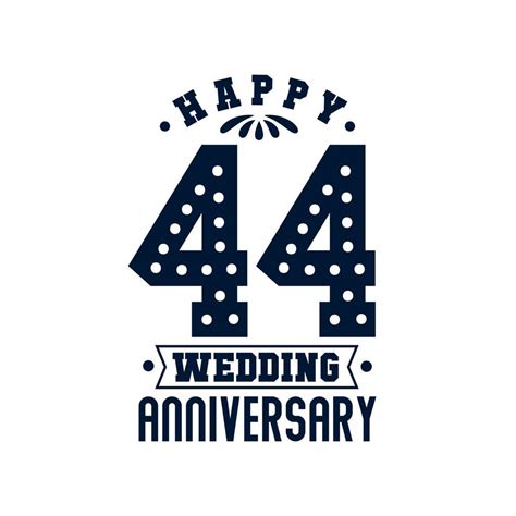 44 Anniversary celebration, Happy 44th Wedding Anniversary 9681596 Vector Art at Vecteezy