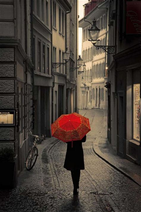 Woman With Red Umbrella Painting at PaintingValley.com | Explore ...