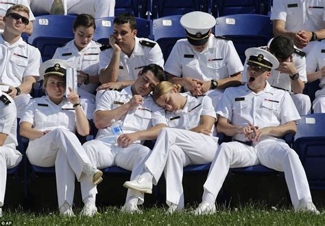 US Naval Academy undergraduates caught sleeping during graduation ceremony | Daily Mail Online