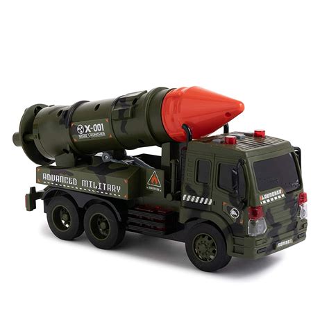 Toy To Enjoy Army Truck with Missile Launcher - Friction Powered Wheels & Movable Launcher ...