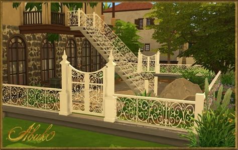 Ingazi Iron: Railing, Fence & Gate at Abuk0 Sims4 - The Sims 4 Catalog