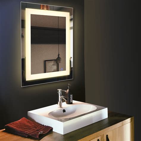 30 In. x 24 In. LED Wall Mounted Bathroom Lighted Mirror Vanity Dimmable - Walmart.com - Walmart.com