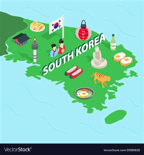 3d Korea Map Clip Art - Map