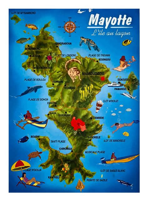 Detailed tourist map of Mayotte Island | Mayotte Island | Africa ...