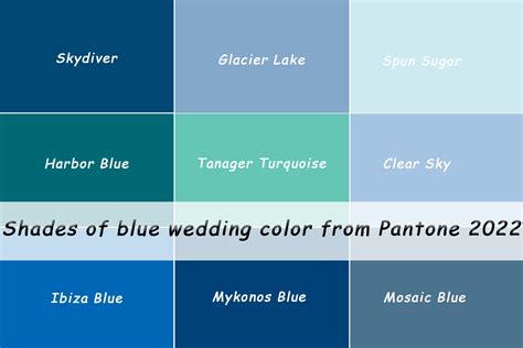 15 Shades Of Blue Wedding Color Ideas from Pantone Color Palette 2022