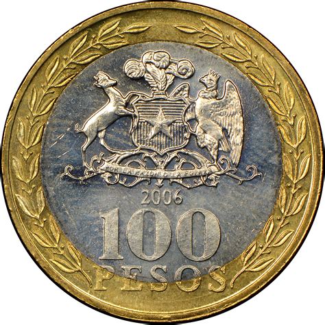 Observación Preocupado autómata republica de chile 100 pesos bisonte ...