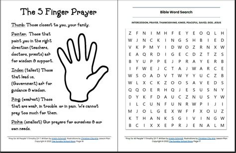 Pray for All People (1 Timothy 2) Printable Bible Lesson & Sunday Scho - Sunday School Store