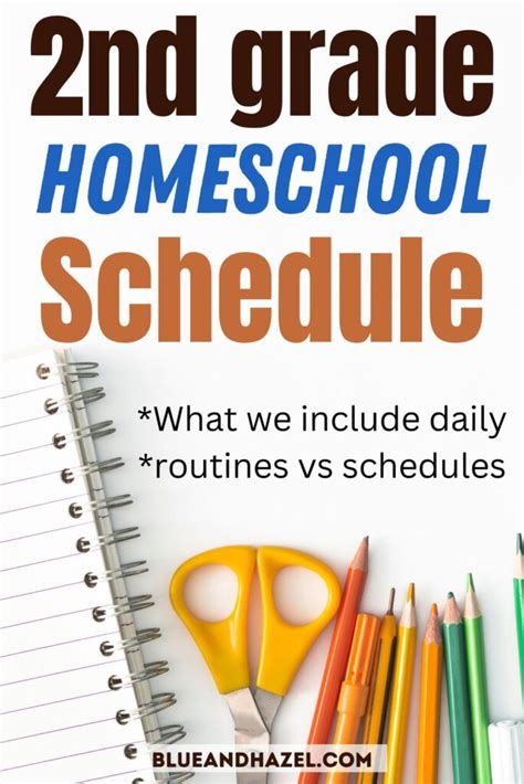 2nd Grade Homeschool Schedule/Routine - Blue and Hazel