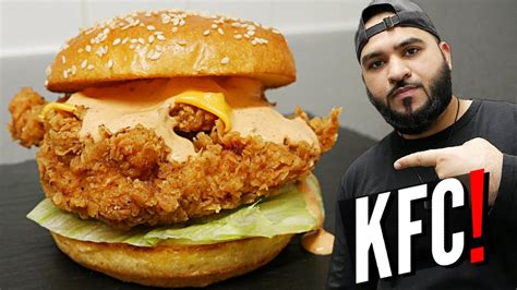 KFC ZINGER BURGER RECIPE | WITH SAUCE - YouTube