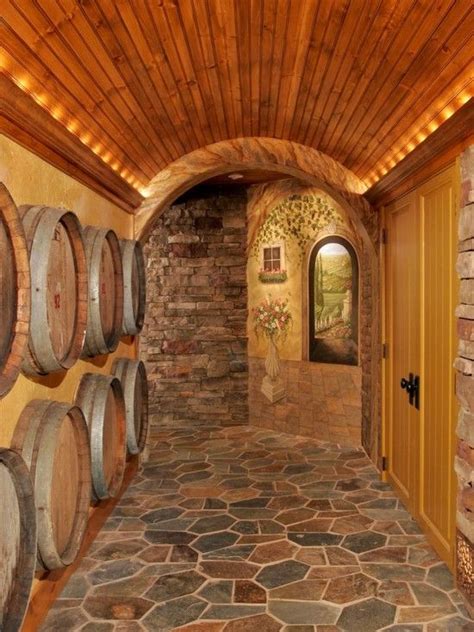 Love that fresco painted on the corner! Wine Cellar Wine Caves Design ...