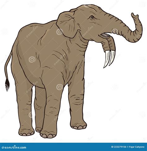 Deinotherium Giganteum Elephant Dinosaur Ancient Vector Illustration ...