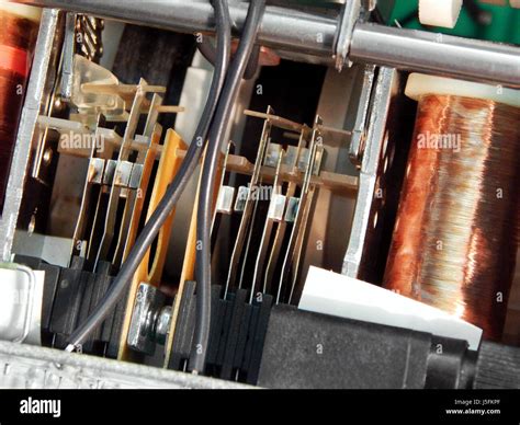 Electromagnetic relays and contacts. Close-up Stock Photo - Alamy