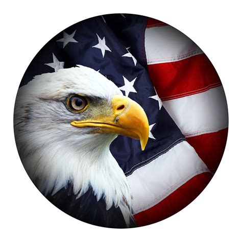 Eagle Flag Round Wall Art Our patriotic eagle on a USA flag background – Metal Art Maker