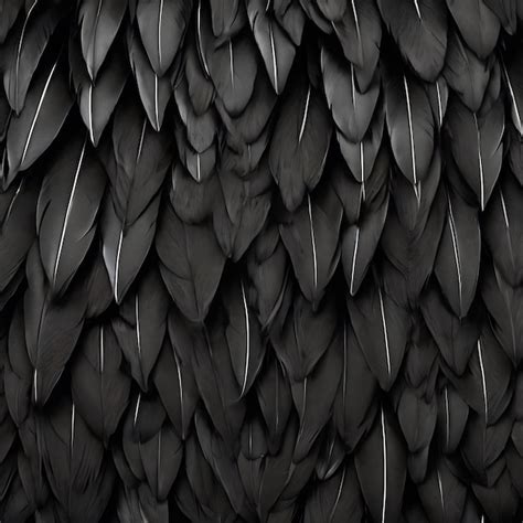 Premium AI Image | Beautiful black feather pattern texture background black macro featherblack ...