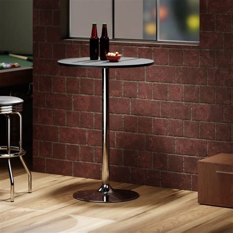 Spectrum 28" Bar Height Table, Black and Chrome - Winsome Wood