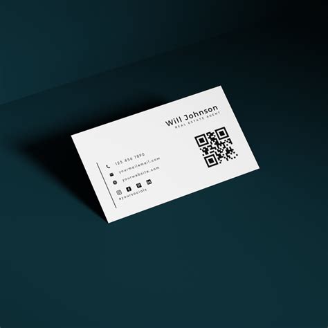 QR Code Business Card Template Printable and Editable Business Card Template, DIY Calling Card ...