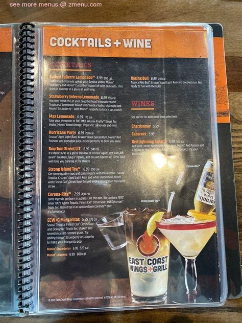 Menu at East Coast Wings + Grill Steele Creek restaurant, Charlotte