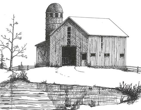 Old Barn 1 Drawing by BJ Shine - Pixels