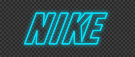 HD Blue Outline Neon Nike Text Logo PNG | Citypng