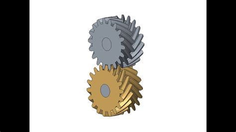 PTC Creo (Pro E) Create Herringbone gear (Double helical gear ) animation(やまば歯車のアニメーション) - YouTube