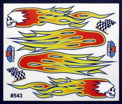 RC Car Decals, 1/10th, Flames with Skull, Late Models, Stock Car, Oval 543 | eBay