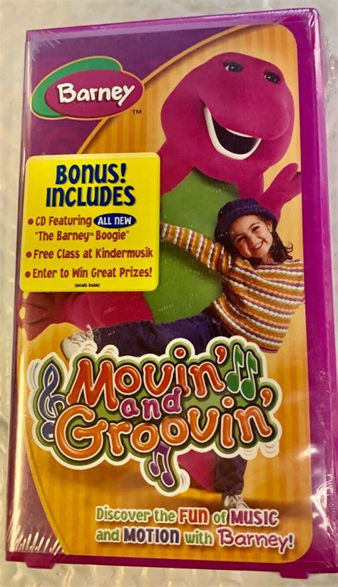 Barney Movin and Groovin (VHS,2004) RARE VINTAGE COLLECTIBLE- w Mini CD ...