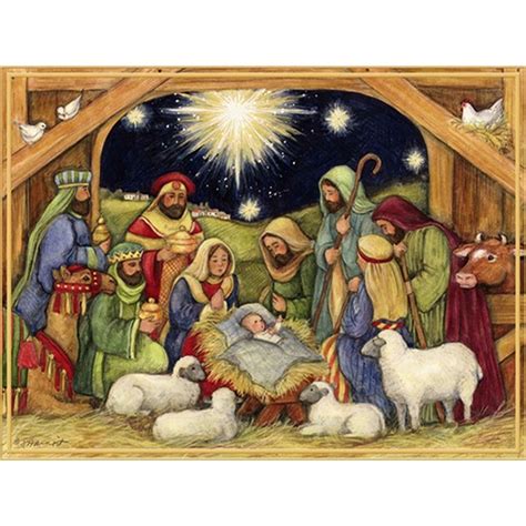 Adore Him 5.3 In X 6.9 In Christmas Cards | Christmas nativity scene, Boxed christmas cards ...